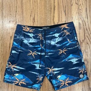 O'Neill Tropical Print Navy Swim Shorts XL
